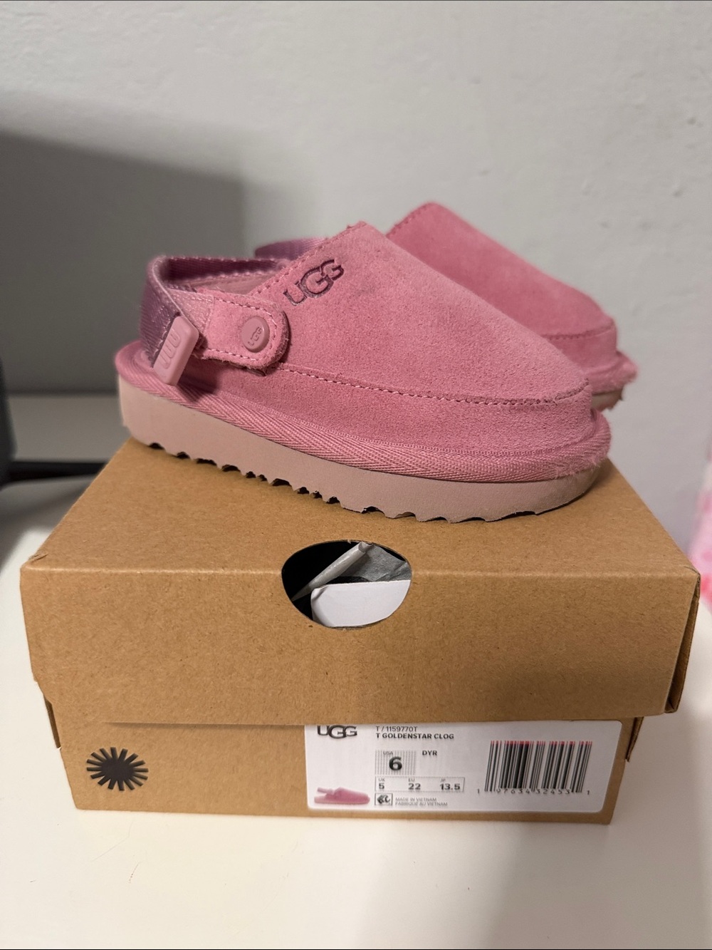 UGG Dusty Pink Suede Clog Mules